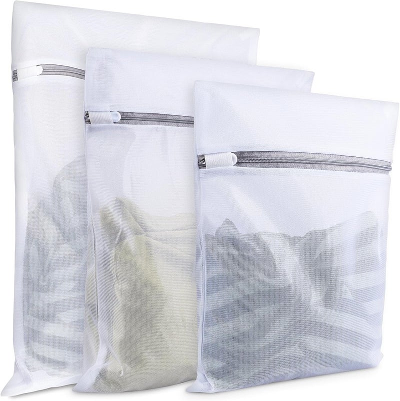 VUEKYN Mesh Laundry Bags for Delicates, 3 Pack Laundry Bags Mesh Wash Bags in 3 Sizes(1 Large, 1 Medium, 1 Small), Durable and Gentle Lingerie Bags for Washing Delicates, Garment Bag for Washing Machine - Image 1